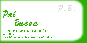 pal bucsa business card
